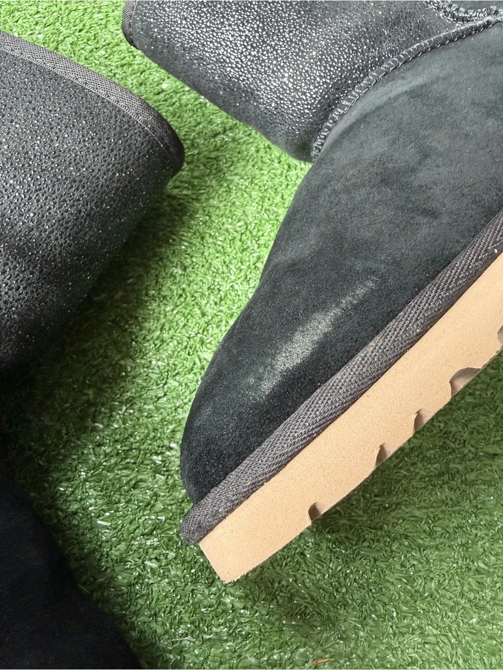 UGG Classic Short Black Suede Leather Womens Winter Boots